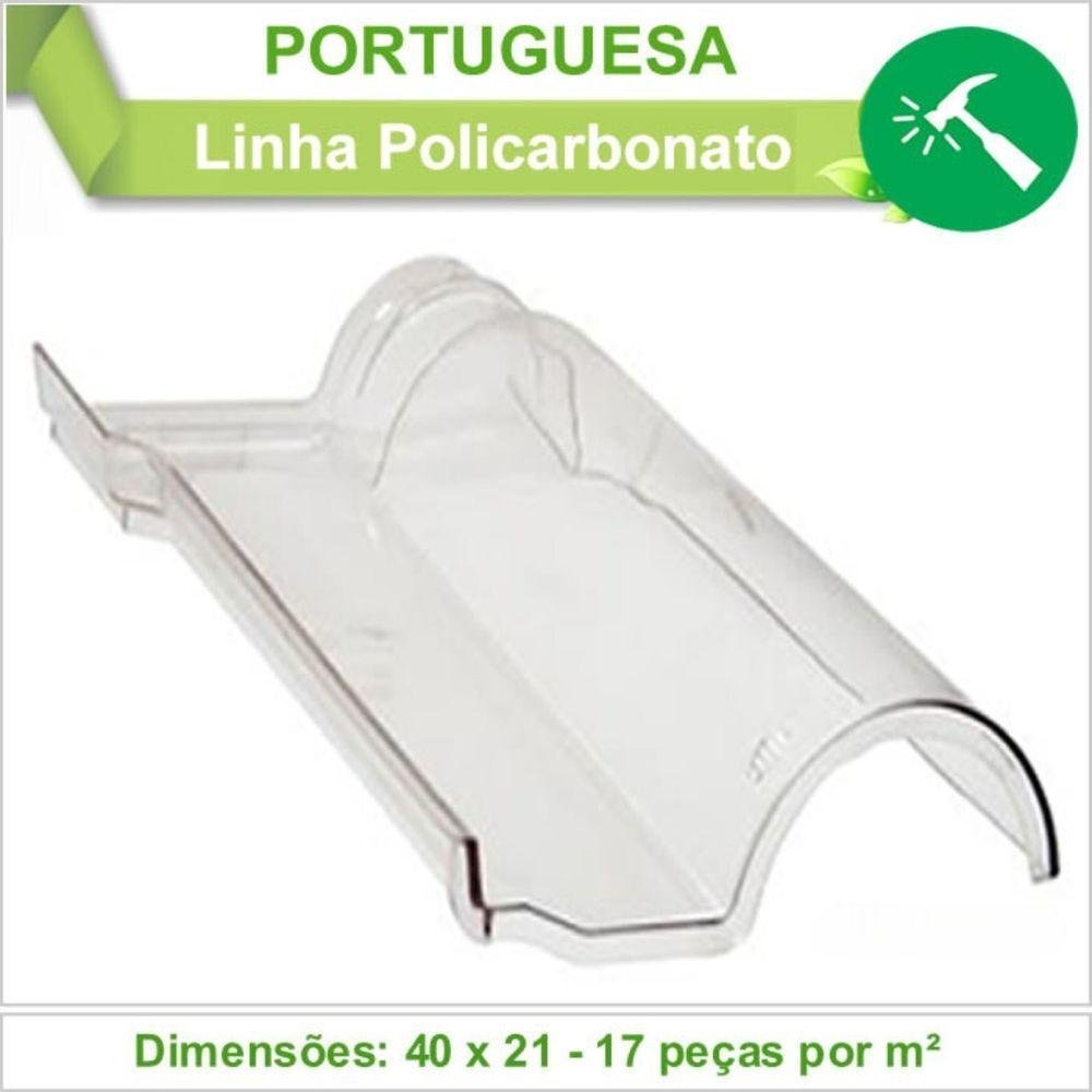 Telha Portuguesa Policarbonato Transparente 3 Peças - 6