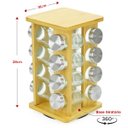 Ver imagem 2 de Porta Tempero condimento de Bambu Tratado 16 Potes Quadrado