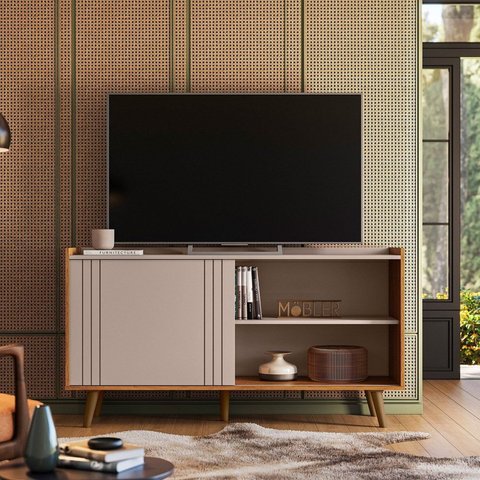 Rack para TV até 50 Polegadas 135,7cm New Austin Grigio/Canela