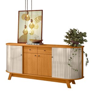 Buffet Mônaco 183cm 308139 Cinamomo Off White Madetec