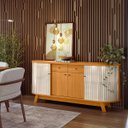 Ver imagem 2 de Buffet Mônaco 183cm 308139 Cinamomo Off White Madetec