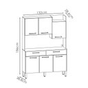 Ver imagem 3 de Kit Cozinha 6p 2g 132 Cm Modena Freijo Soft Ktp