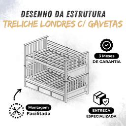 Treliche Londres na Cor Mel + 3 Colchões Ortobom D28 - 8
