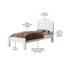 Ver imagem 3 de Cama Iris de Solteiro Branco Reforçada Moderna de Mdf
