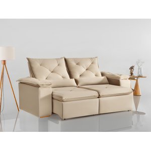 Sofa Grecia Retratil e Reclinavel 2,00 Metros Kasa Comigo Cor Bege