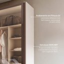 Ver imagem 6 de Guarda Roupa Planejado 100% MDF 2 Portas Reflecta de Correr Orion CabeCasa MadeiraOriginals Bege