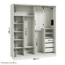 Ver imagem 4 de Guarda Roupa Planejado 100% MDF 2 Portas Reflecta de Correr Orion CabeCasa MadeiraOriginals Bege