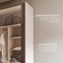 Ver imagem 6 de Guarda Roupa Planejado 100% MDF 2 Portas Reflecta de Correr Orion CabeCasa MadeiraOriginals Bege