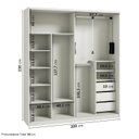 Ver imagem 4 de Guarda Roupa Modulado 100% MDF 2 Portas Reflecta de Correr Orion CabeCasa MadeiraOriginals