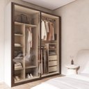 Ver imagem 1 de Guarda Roupa Planejado 100% MDF 2 Portas Reflecta de Correr Orion CabeCasa MadeiraOriginals Bege