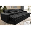 Ver imagem 1 de Sofá Retrátil e Reclinável 4.12m Molas Ensacadas Cama inBox Botonê Espuma Viscoelástico Preto