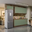 Ver imagem 6 de Armário de Cozinha Completa 100% Mdf 300cm Nogueira/verde Celeste Kappesberg