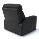 Ver imagem 3 de Poltrona do Papai Reclinável em Couro Cor Preta com Massagem Reclinação Elétrica - Modelo Nina