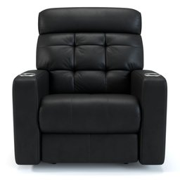 Poltrona do Papai Reclinável em Couro Cor Preta com Massagem Reclinação Elétrica - Modelo Nina - 2