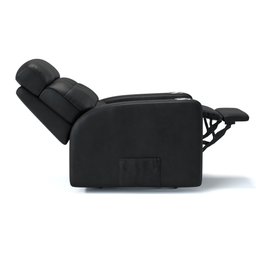 Poltrona do Papai Reclinável em Couro Cor Preta com Massagem Reclinação Elétrica - Modelo Nina - 5