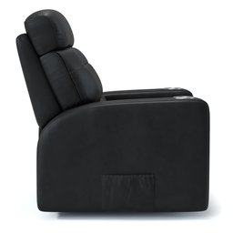 Poltrona do Papai Reclinável em Couro Cor Preta com Massagem Reclinação Elétrica - Modelo Nina - 4
