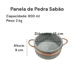 Jogo de Panelas de Pedra Sabão 5 Peças com Panela de Pressão 4 Litros - 2