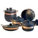 Ver imagem 1 de Jogo de Panelas de Pedra Sabão 5 Peças com Panela de Pressão 4 Litros