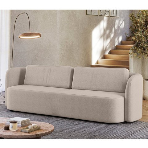 Sofá Living Orgânico Curvo 3 Lugares 200cm Castries Yescasa