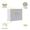 Ver imagem 3 de ARMÁRIO BAIXO 2 PORTAS PANDIN P25 - CINZA AB700P25