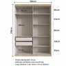 Guarda-Roupa Solteiro Édez Luna, 4 Portas 1,55m, Off White e Touch Amêndoa - 3