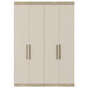 Ver imagem 4 de Guarda-Roupa Solteiro Édez Luna, 4 Portas 1,55m, Off White e Touch Amêndoa