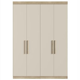Guarda-Roupa Solteiro Édez Luna, 4 Portas 1,55m, Off White e Touch Amêndoa - 4