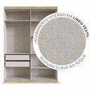Ver imagem 6 de Guarda-Roupa Solteiro Édez Luna, 4 Portas 1,55m, Off White e Touch Amêndoa