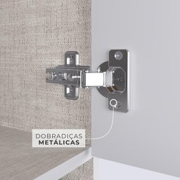 Guarda-Roupa Solteiro Édez Luna, 4 Portas 1,55m, Off White e Touch Amêndoa - 9