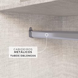 Guarda-Roupa Solteiro Édez Luna, 4 Portas 1,55m, Off White e Touch Amêndoa - 7