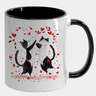 Caneca Branca com Interna Preta Y5 Casal Gatinhos Valsa Amor 12 - 1