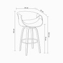 Ver imagem 3 de Banqueta para Cozinha Giratória Base de Madeira com Apoio Nicole Marrom
