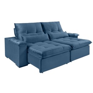 Sofá Retrátil e Reclinável Montes Matos SETE 4 lugares 230cm:Azul