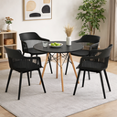 Ver imagem 1 de Conjunto de Jantar Mesa Eiffel 100cm + 4 Cadeiras Marcela Preta
