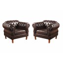 Ver imagem 5 de Conjunto Sofá 4 Lugares E 2 Poltronas Chesterfield Com Capitonê Duquesa - Couríssimo Marrom Café