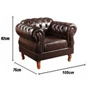 Ver imagem 7 de Conjunto Sofá 4 Lugares E 2 Poltronas Chesterfield Com Capitonê Duquesa - Couríssimo Marrom Café