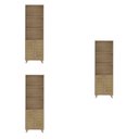 Ver imagem 2 de Conjunto de 3 Estantes 6 Portas com Resistentes Dobradiça de Metal Trama Marrom/Carvalho