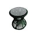 Ver imagem 1 de Mesa de Centro Sol em Corda Náutica e Base em Alumínio Cinza 50cm Verde Musgo