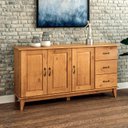 Ver imagem 3 de Kit Cristaleira Bella 01 Porta 1220 e Buffet Aparador Madeira Maciça 3 Portas 3 Gavetas Móveis Mpo