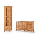 Ver imagem 1 de Kit Cristaleira Bella 01 Porta 1220 e Buffet Aparador Madeira Maciça 3 Portas 3 Gavetas Móveis Mpo