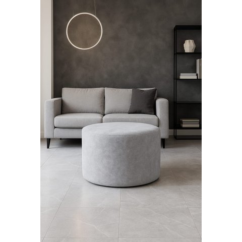 Puff Orgânico Milla Linha Alta Boucle Prata/cinza