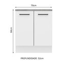 Ver imagem 3 de Balcão Armário de Cozinha 70 cm 2 Portas Branco Agata Madesa