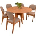 Ver imagem 5 de Mesa Jantar Ipanema Redonda em Madeira Maciça 136cm Amêndoa
