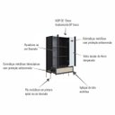 Ver imagem 4 de Cristaleira 2 Portas 83cm Palhinha Pé Metal Nero/dourado