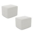 Ver imagem 1 de Kit 02 Puffs Decorativos Living Yumi Retangular 60cm Bouclê Off White - Desk Design