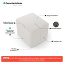 Ver imagem 3 de Kit 02 Puffs Decorativos Living Yumi Retangular 60cm Bouclê Off White - Desk Design