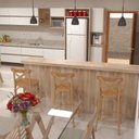 Ver imagem 3 de Conjunto 4 Banquetas Texas Verniz Natural Gamma Móveis