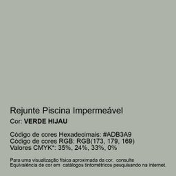 Rejunte Piscina Impermeável Cor Verde Hijau 18kg - 2