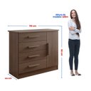 Ver imagem 4 de Cômoda 4 Gavetas com Sapateira Florença Marrom/Castanho