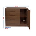Ver imagem 3 de Cômoda 4 Gavetas com Sapateira Florença Marrom/Castanho